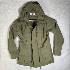 Best Made Correspondents Chore Jacket Mens Small Hooded Full Zip Olive Green
